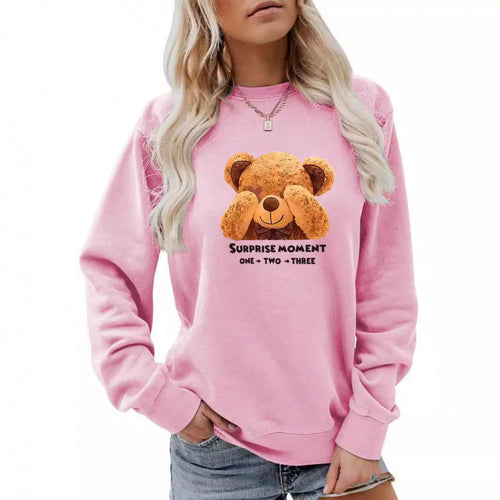 Women's leisure sweater with cute bear design Lune London