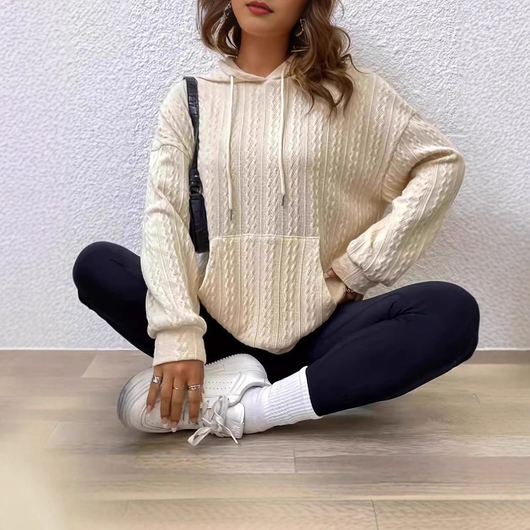 Hoodie pour femmes avec design en tricot texturé et coupe confortable Chic & Stil