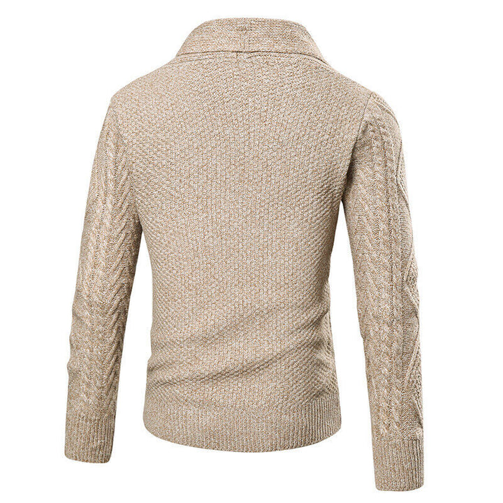 Men's knit jacket with modern cable pattern and applied pockets Lune London