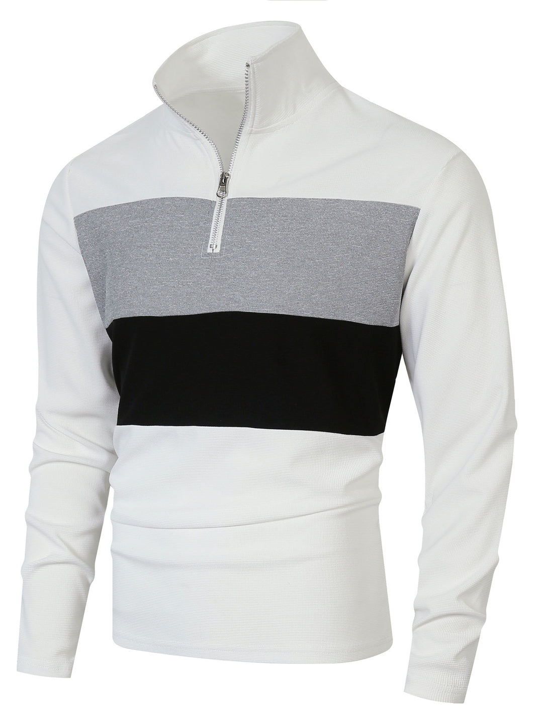 Trendy turtleneck sweater for men with zipper and structured design Lune London