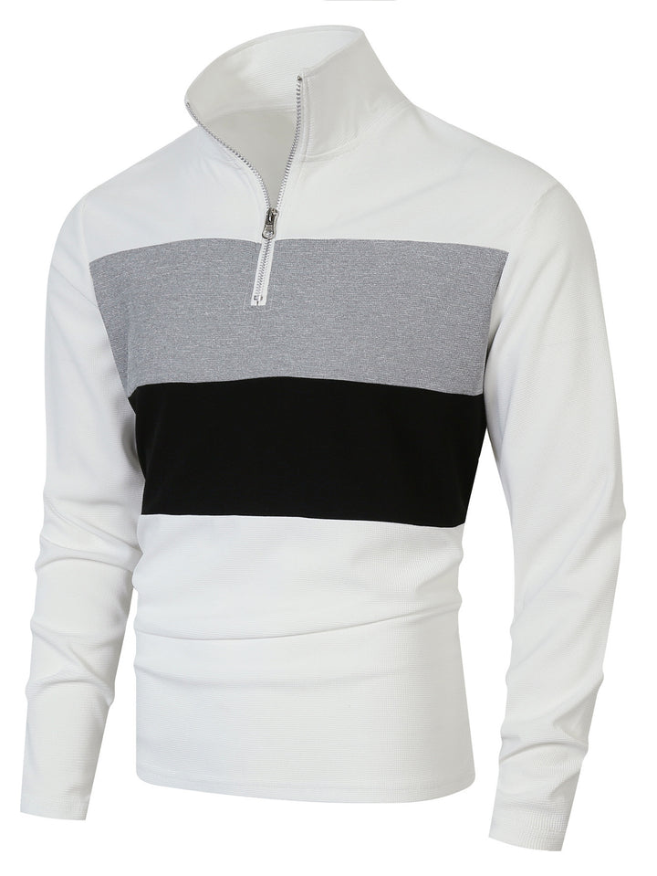 Trendy turtleneck sweater for men with zipper and structured design Lune London