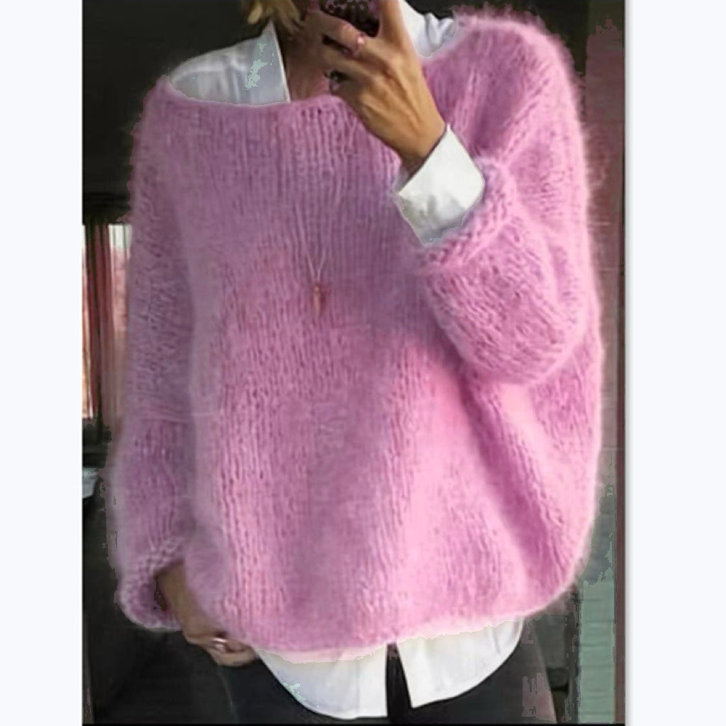 Women's Cozy Oversized Pullover with Boat Neck Lune London