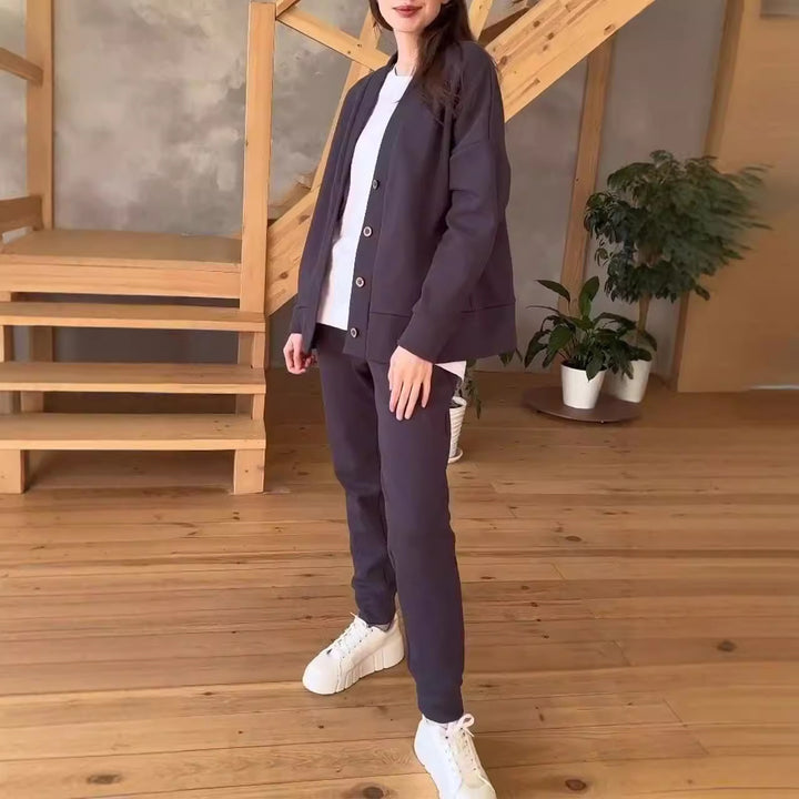 Women oversized casual sweatshirt with buttons Lune London