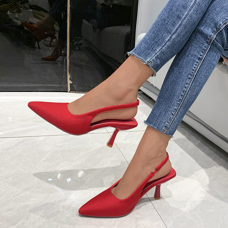 Ladies Slingback Pumps with Narrow Point and Low Heel Height Lune London
