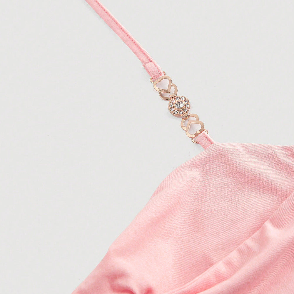 Cute court top for women with a fun knot and decorative strap embellishments Chic & Stil
