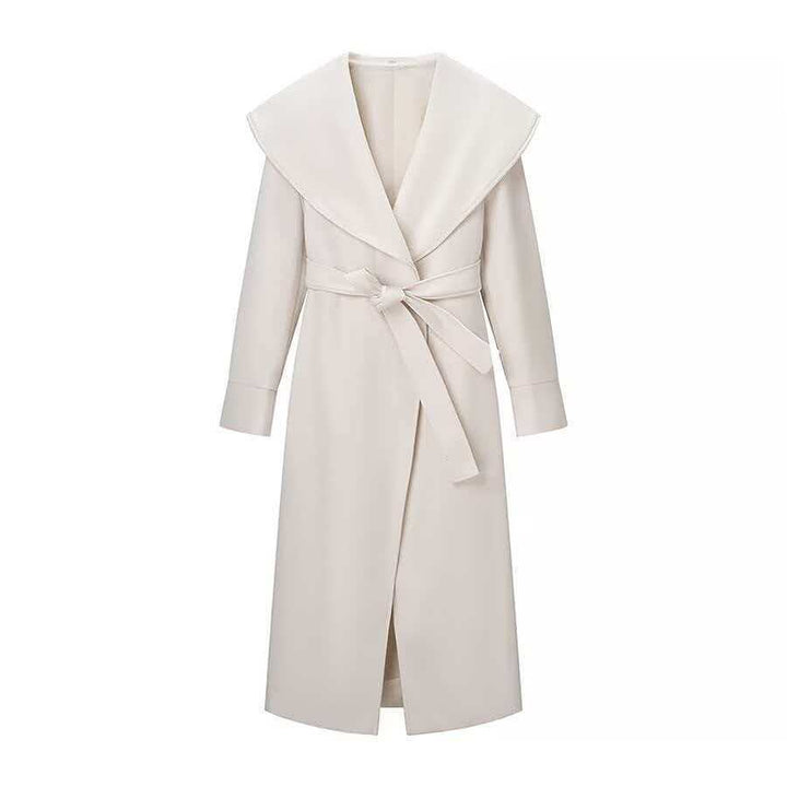 Manteau élégant pour femmes avec grands revers et ceinture à la taille Chic & Stil
