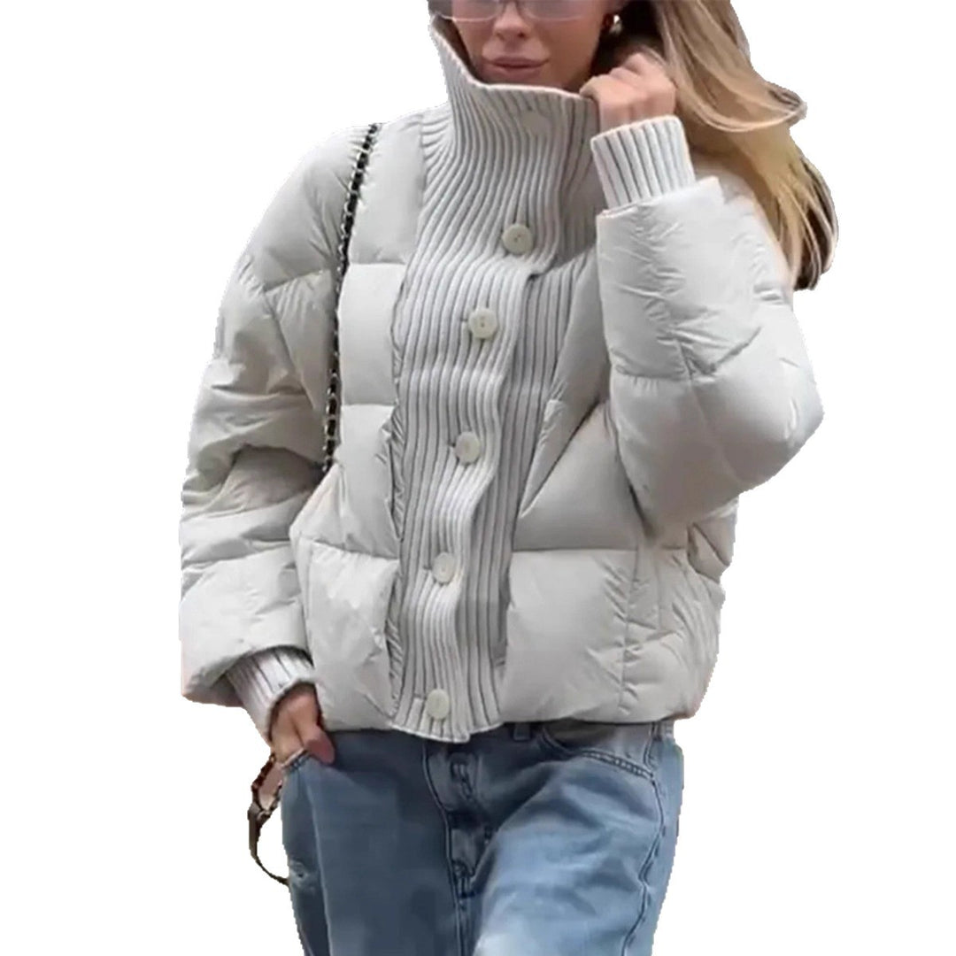 Quilted jacket for women with a voluminous collar and practical button details Lune London