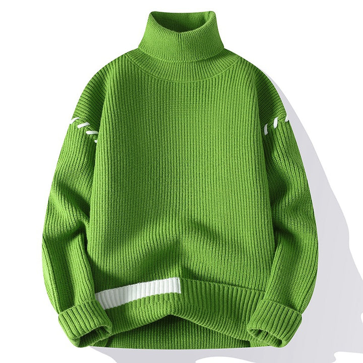 Thick turtleneck sweater for women with decorative details on the sleeves Lune London