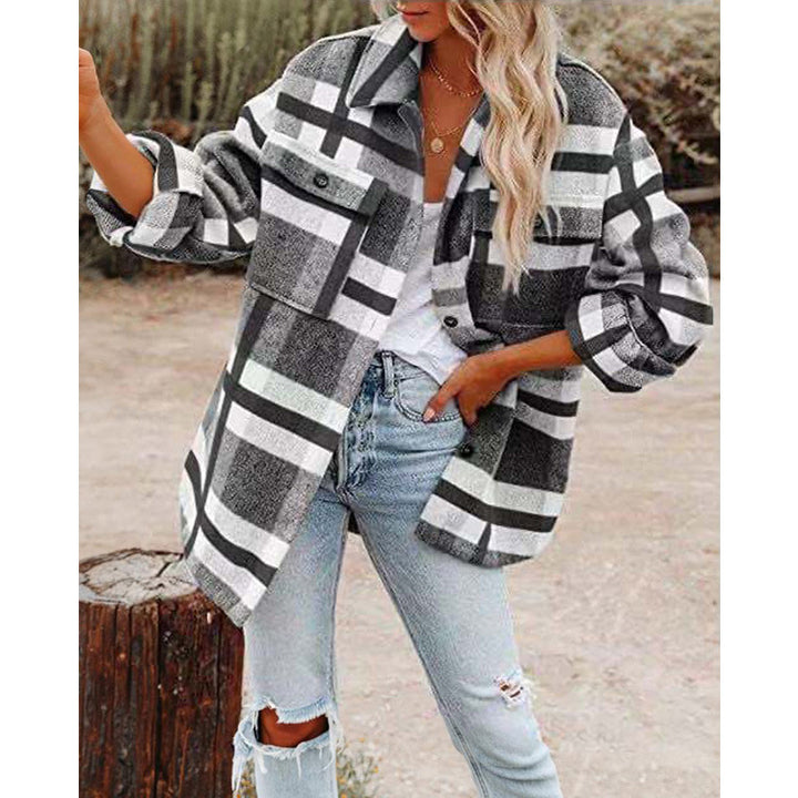 Oversized plaid jacket for women Lune London