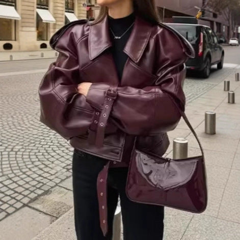 Fashionable ladies' faux leather jacket Lune London