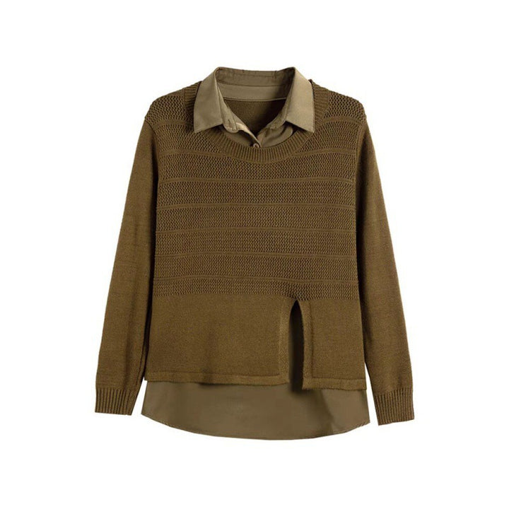 Pull en tricot pour femmes avec un design en couches et une texture harmonieuse Lune London