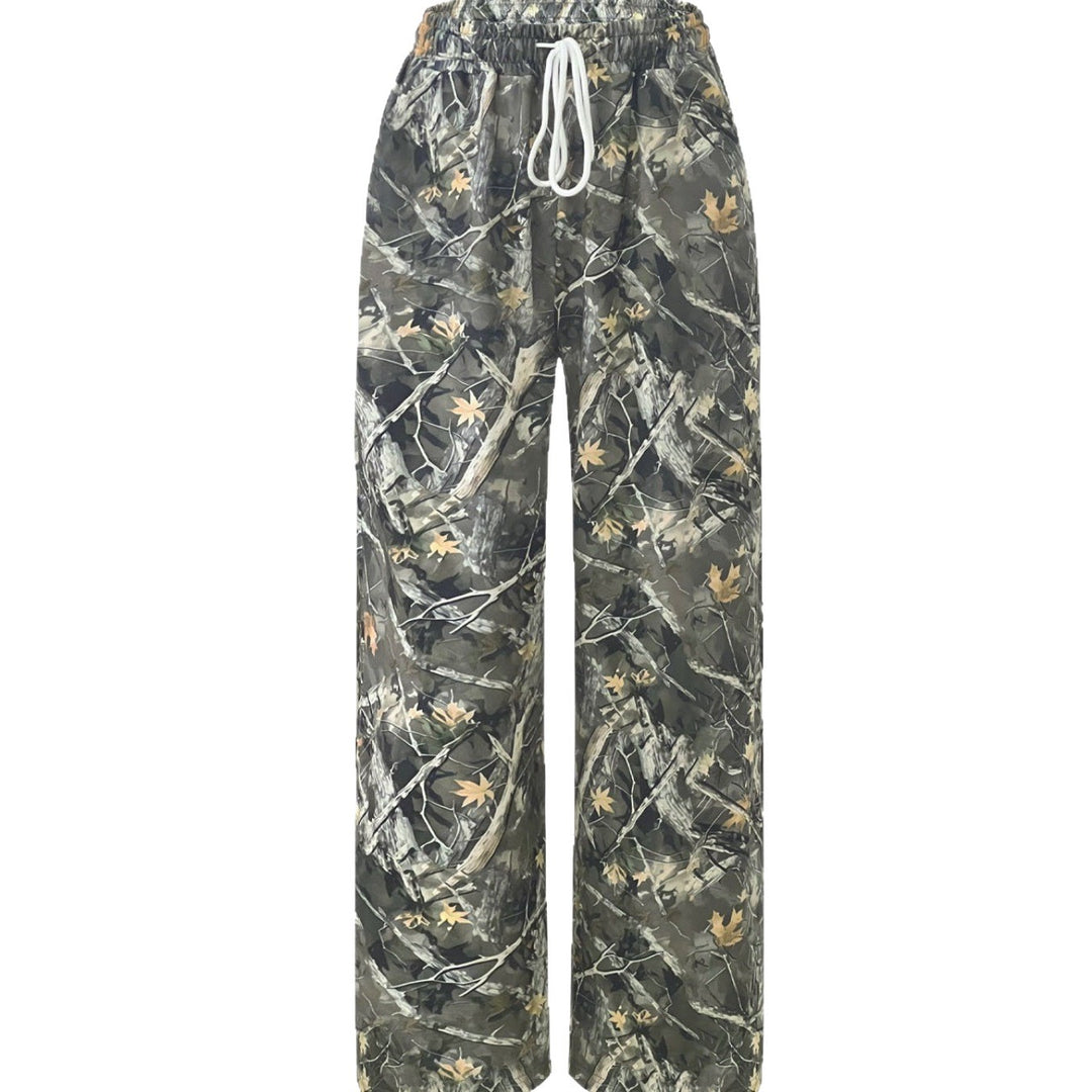 Camouflage palazzo pants for women with elastic waist and comfortable fit Lune London