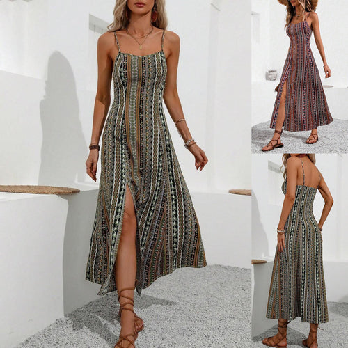 Lune London Bohemian Striped Maxi Dress for Women