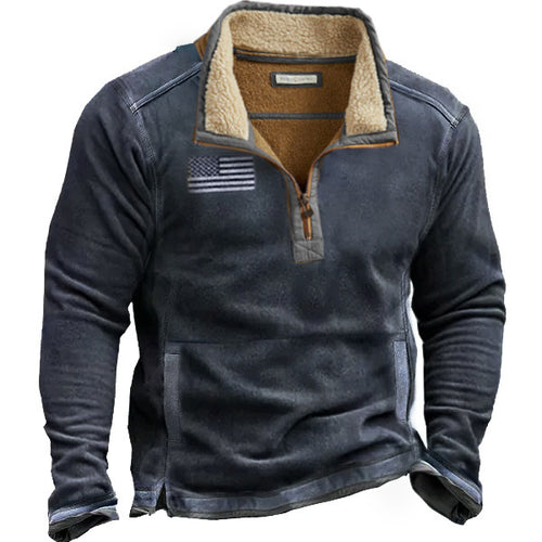 Fleece jacket for men with high collar and practical zip opening Lune London