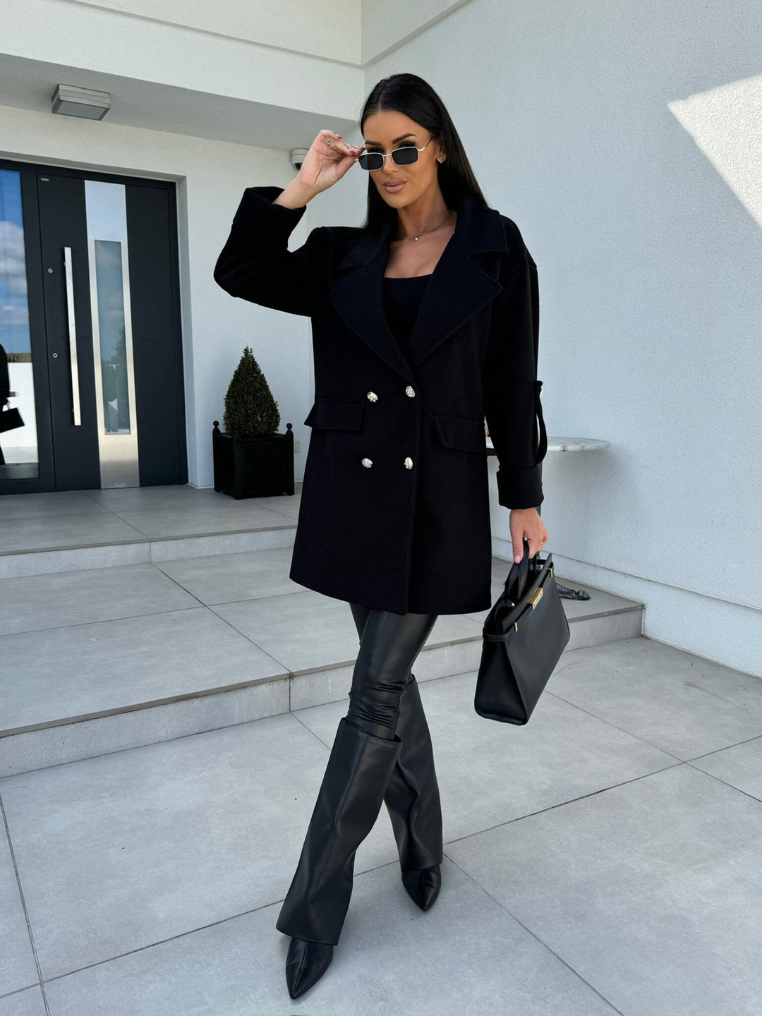 Ladies oversized blazer elegantly tailored with a double row of buttons Lune London