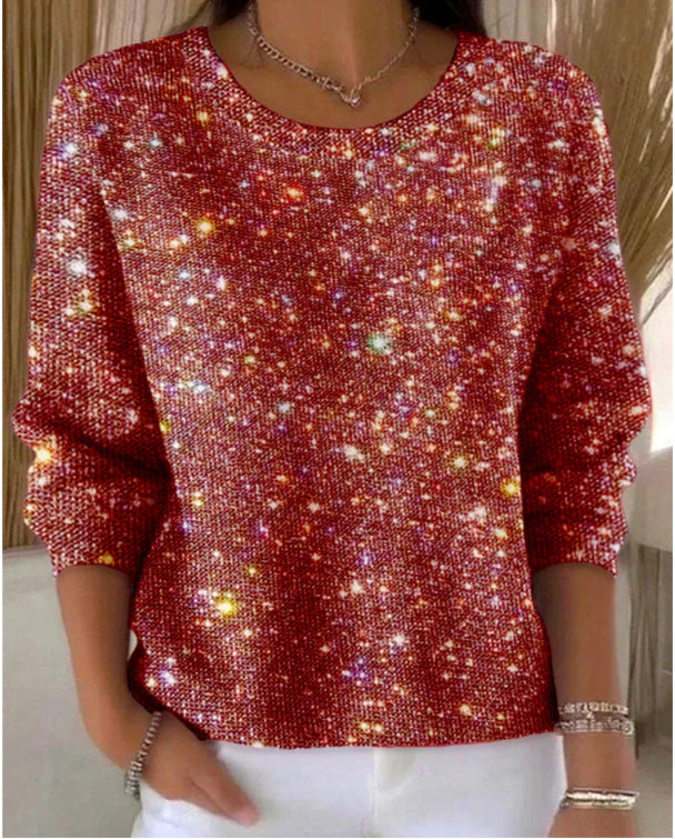 Pull à paillettes pour femmes avec effet scintillant et coupe décontractée Chic & Stil