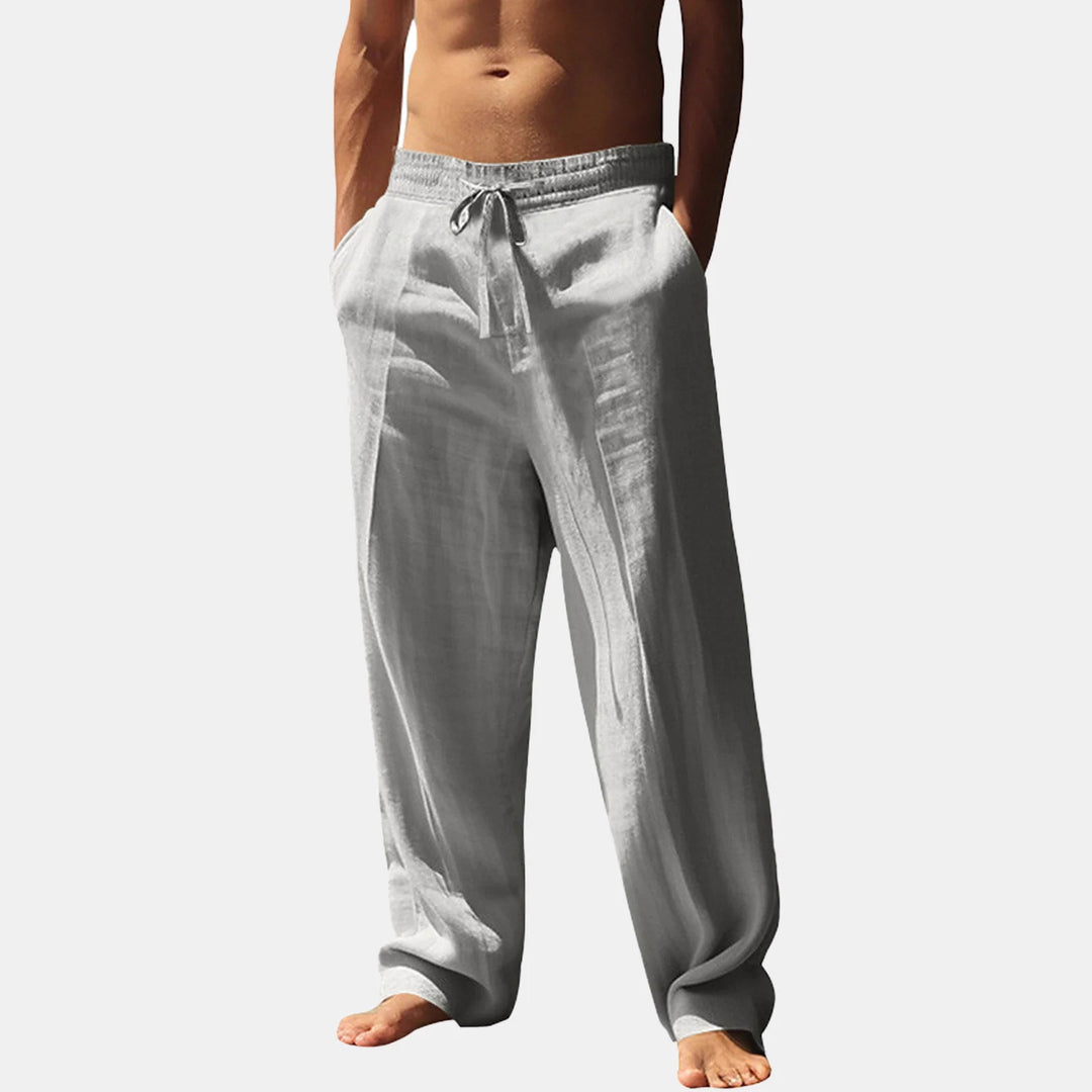 Casual linen pants for men with elastic waistband and side pockets Lune London