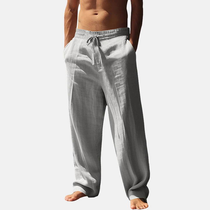 Casual linen pants for men with elastic waistband and side pockets Lune London