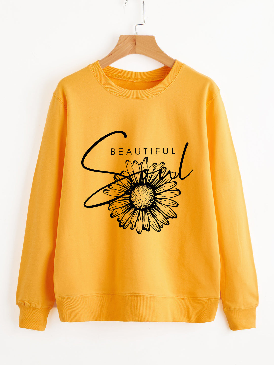 Sweatshirt femme avec motif floral et lettrage inspirant Chic & Stil