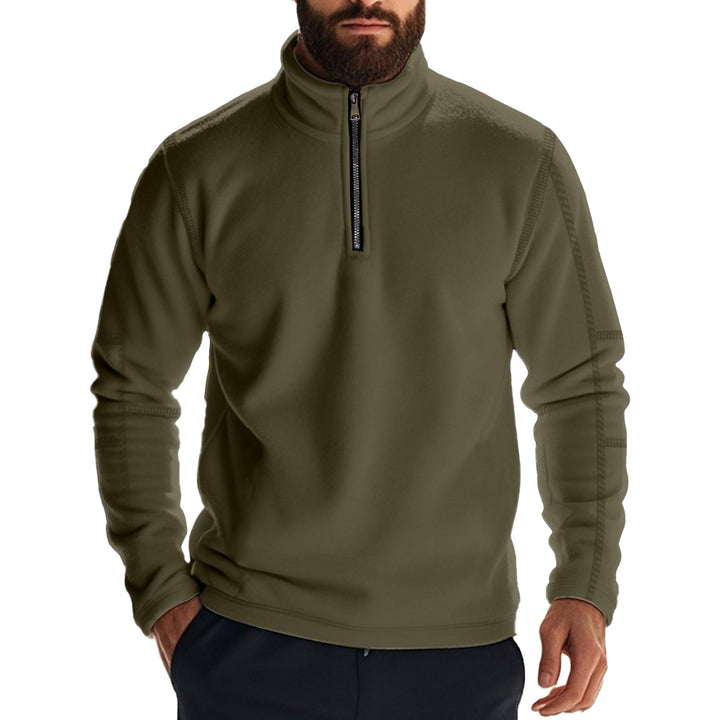 Men's fleece pullover with high collar and zipper Lune London