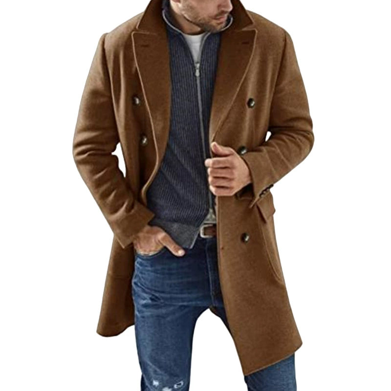 Suede coat tailored men's