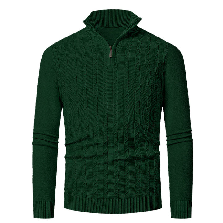 Men's knitted sweater with high collar and lovely cable knit design Lune London