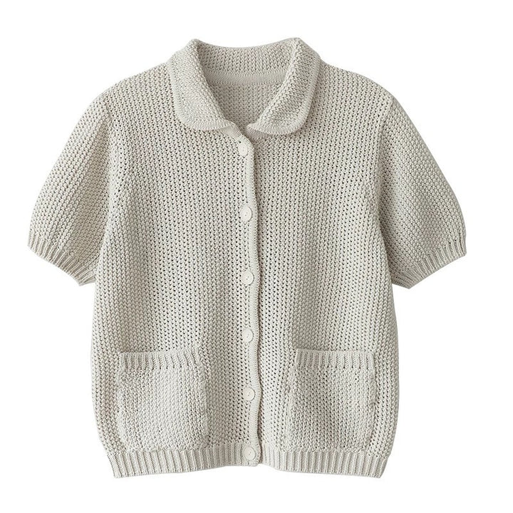 Casual knit jacket for women with a fine texture and practical pockets Lune London