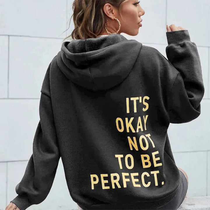 Women’s hoodie with motivational lettering and cozy lining Lune London