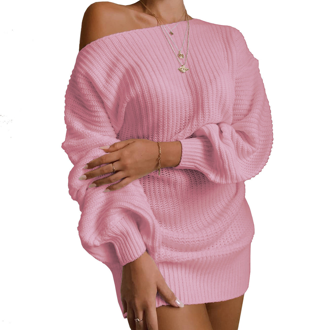 Oversized knitted dress for women with off-the-shoulder and relaxed fit Lune London