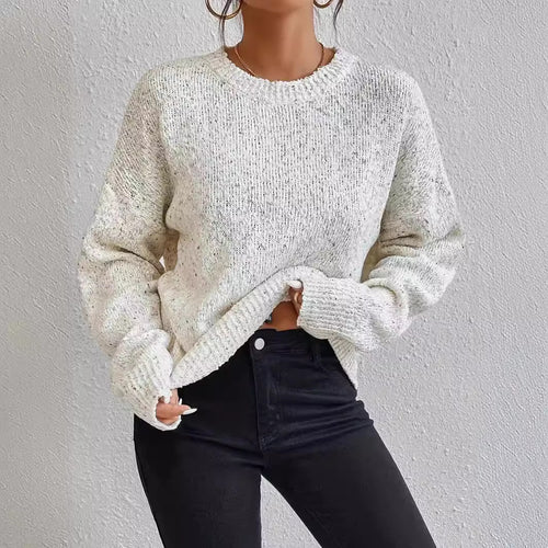 Casual knit sweater for women with raglan sleeves and structured fabric Lune London