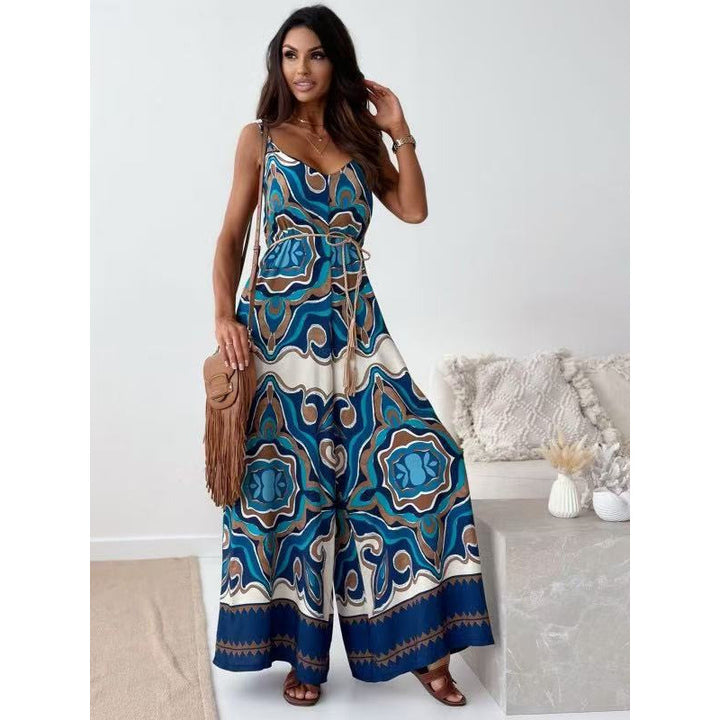 Ladies Bohemian Wide Leg Jumpsuit Lune London