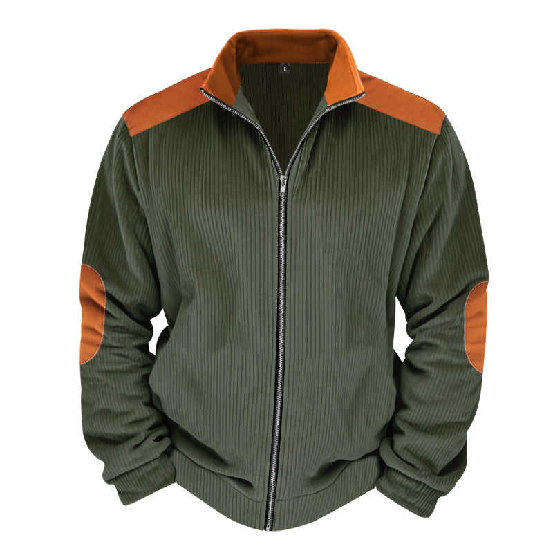 Sporty zip-up jacket for men with ribbed structure and contrasting sleeves Lune London