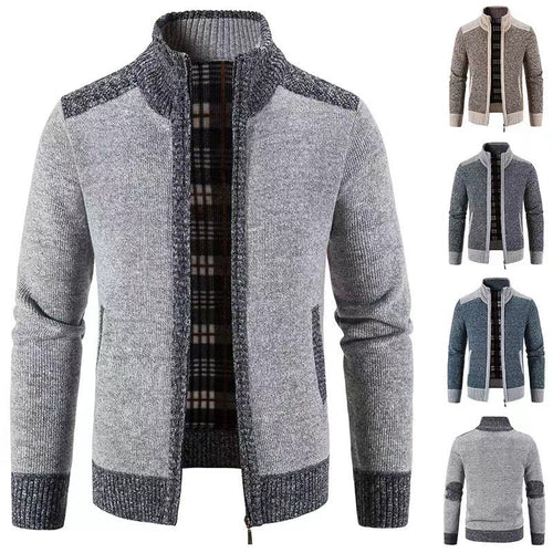 Men's knit jacket with modern zipper Lune London