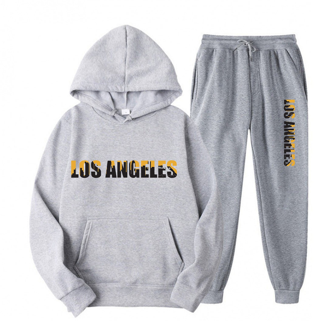 Women's leisure hoodie and jogging pants set with casual Los Angeles lettering Chic & Stil