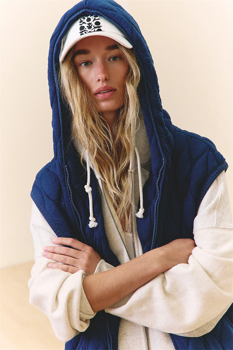 Women's vest with hood and lightly padded design Lune London