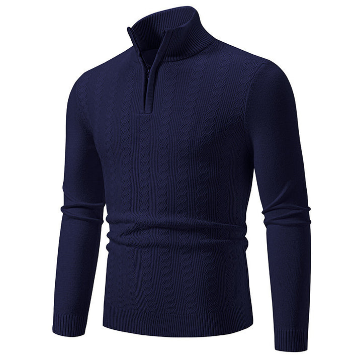 Men's sweater with high collar and zip Lune London