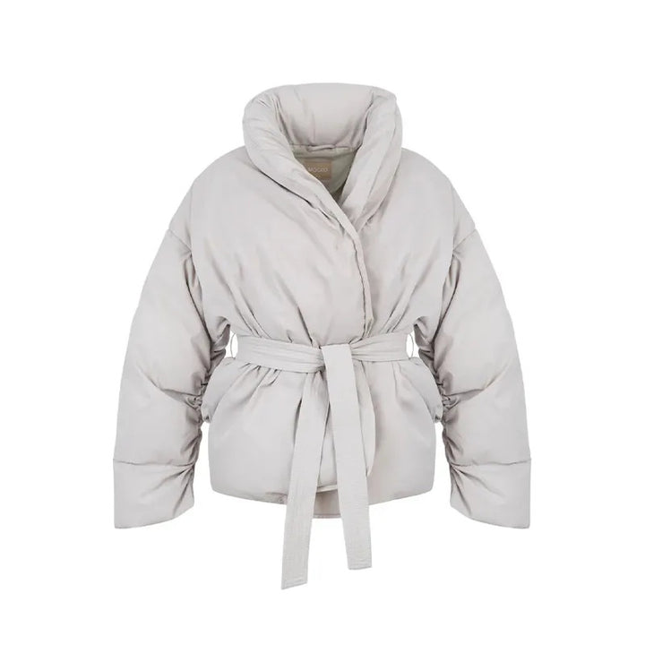 Ladies practical and stylish down jacket with belt Lune London