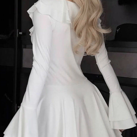 Women Playful dress with ruffled details and sliding top Lune London