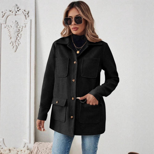 Fashion jacket for women with practical flap pockets and stylish button details Lune London
