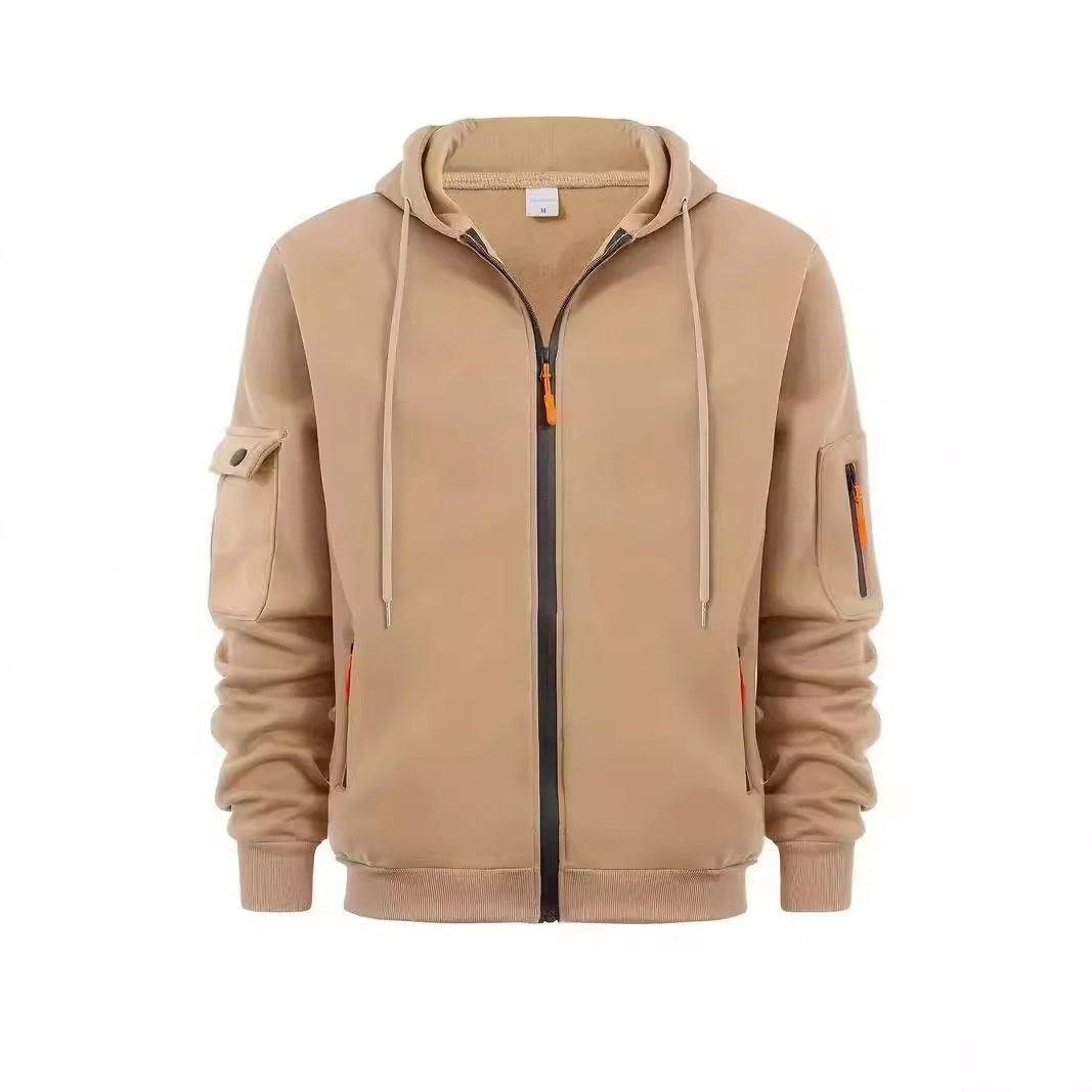 Men's functional hoodie jacket with practical zip pockets Lune London
