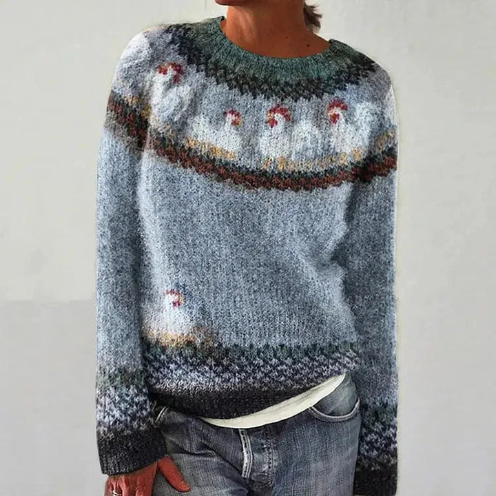 Pull en tricot pour femmes avec motif nordique et coupe confortable Chic & Stil