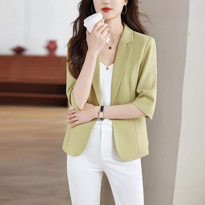 Veste de blazer à la mode pour femmes avec demi-manches Chic & Stil
