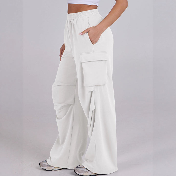 Pantalons cargo décontractés pour femmes avec taille élastique et jambes larges Chic & Stil