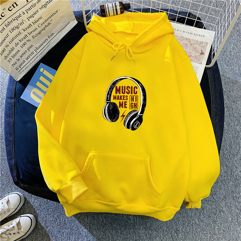 Women's hoodie with creative music design Chic & Stil