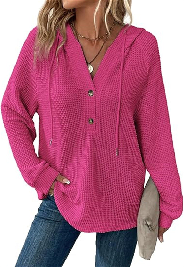 Ladies hooded sweatshirt in waffle texture Lune London