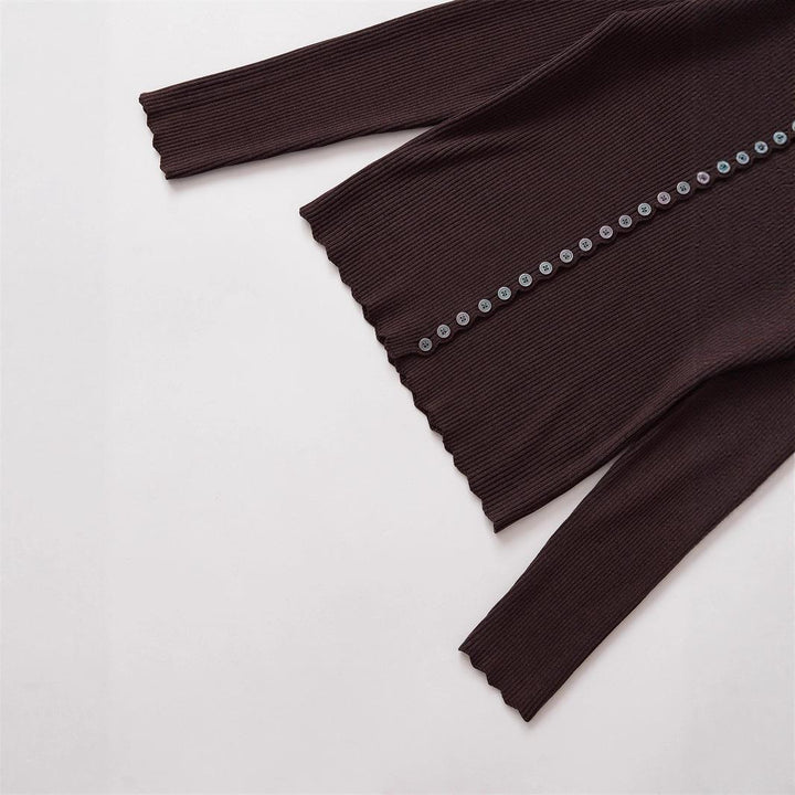 Fine knit jacket for women with elegant button details Lune London