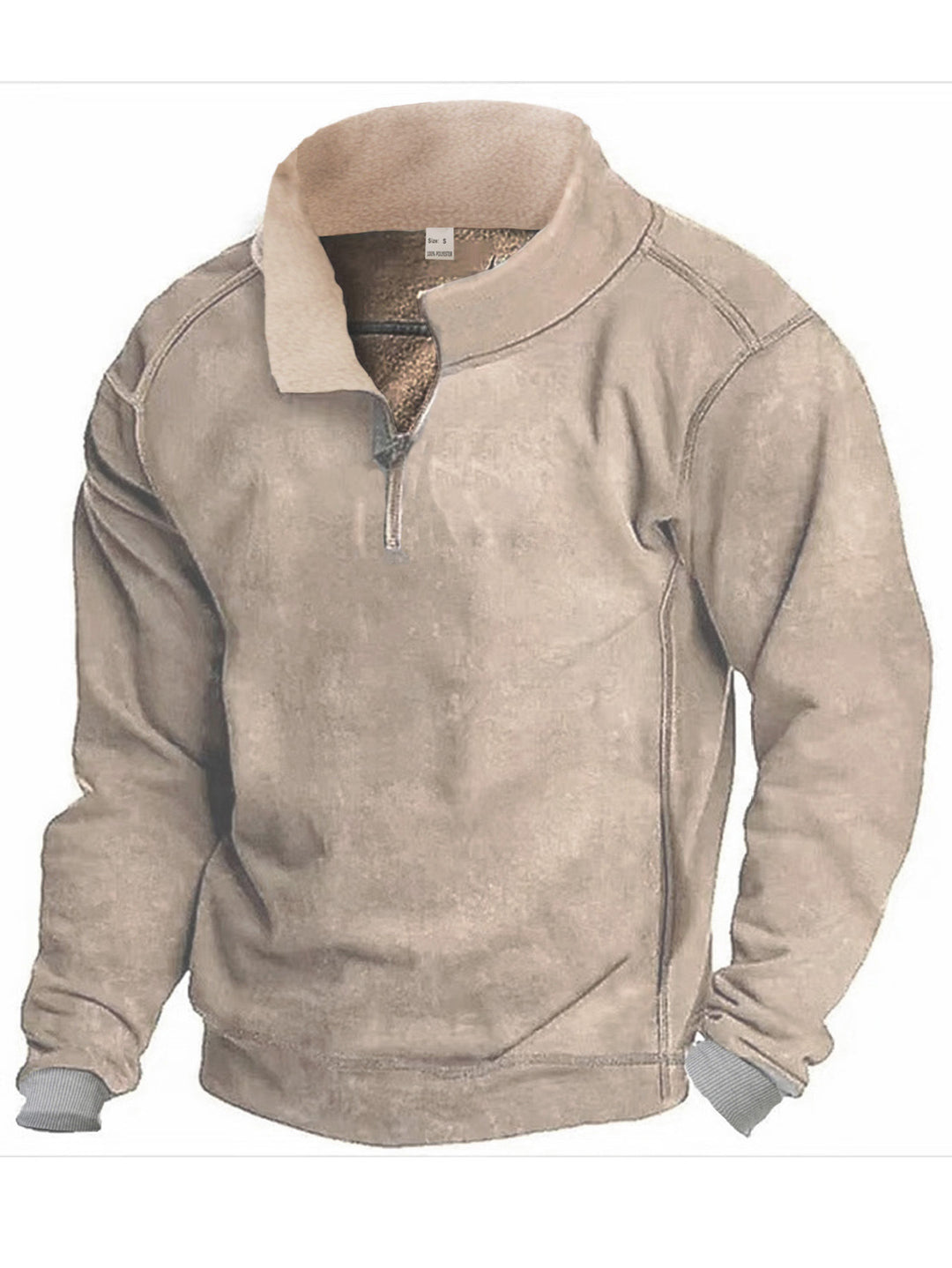 Men's Fleece Sweatshirt with Chic High Collar and Style