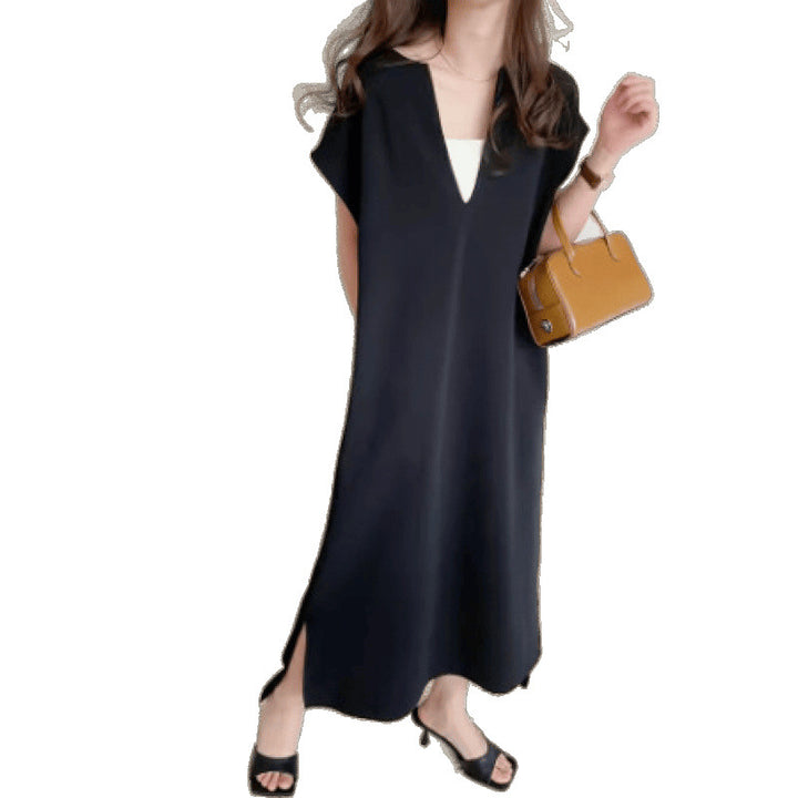 Ladies Elegant Maxi Dress V Neck Lune London
