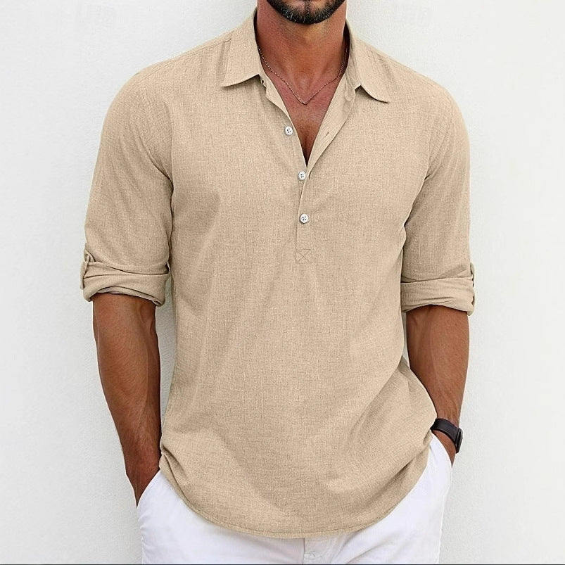 Casual long sleeve shirt for men with button placket and trendy cut Lune London