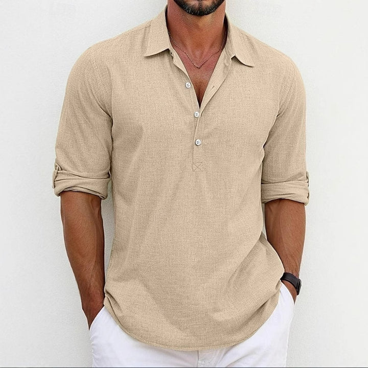 Casual long sleeve shirt for men with button placket and trendy cut Lune London